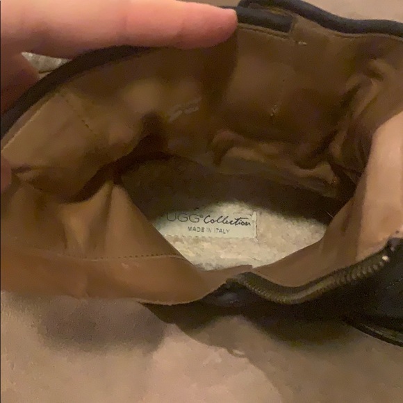 Gorgeous Italian Leather Navy Blue Ugg Moto Boots - Picture 11 of 13